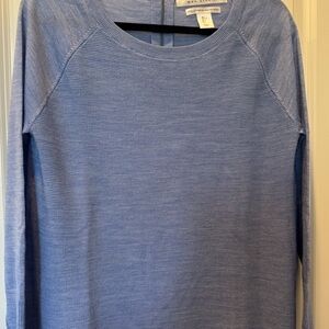 Max Studio baby Blue Women's ultra fine merino wool sweater.